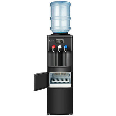 Premium Hot/Cold Top Loading Water Dispenser Built-In Ice Maker Machine Hot Cold Room Water in Black - Super Arbor