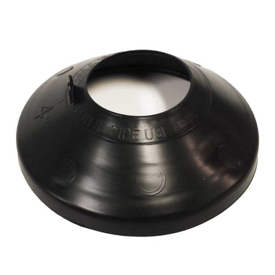 6.25 in. x 6.25 in. PVC Base Vent Pipe Flashing with Adjustable Rubber Collar in Black