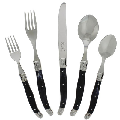 Laguiole 20-Piece Stainless Steel/Black Flatware Set (Service for 4) - Super Arbor