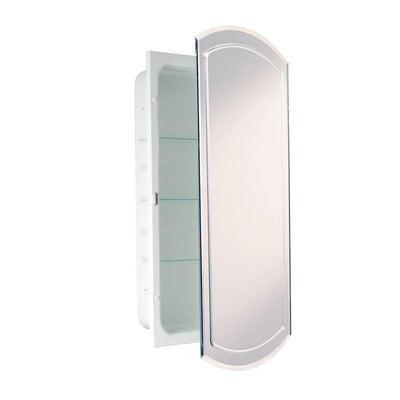 16 in. W x 30 in. H x 4-1/2 in. D Frameless Recessed V-Groove Beveled Eclipse Bathroom Medicine Cabinet - Super Arbor