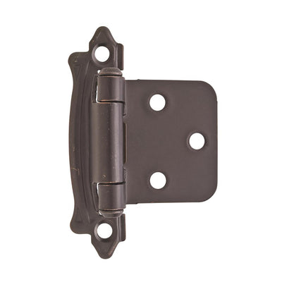 Oil-Rubbed Bronze Variable Overlay Self-Closing, Face Mount Hinge (2-Pack) - Super Arbor
