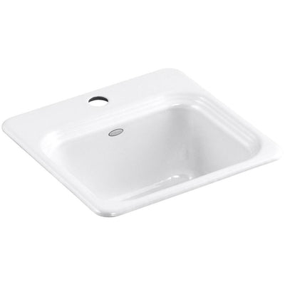 Northland Drop-In Cast-Iron 15 in. 1-Hole Single Bowl Entertainment Sink in White - Super Arbor