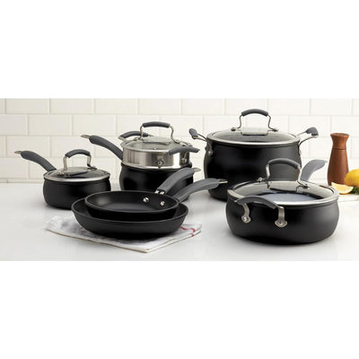 Translucent 11-Piece Hard-Anodized Aluminum Nonstick Cookware Set in Ebony - Super Arbor