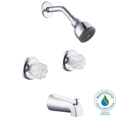 Aragon WaterSense 2-Handle 1-Spray Tub and Shower Faucet in Chrome (Valve Included) - Super Arbor