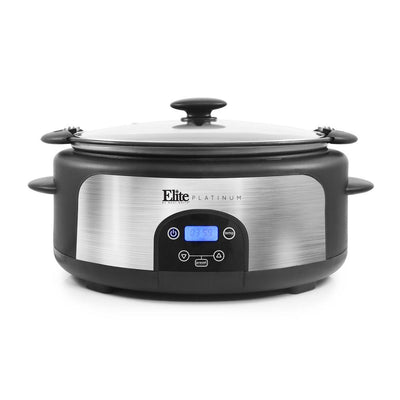 Platinum 6 Qt. Black Programmable Slow Cooker with Locking Lid - Super Arbor