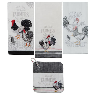 Farmers Market Cotton Multi Kitchen Textiles (Set of 4) - Super Arbor