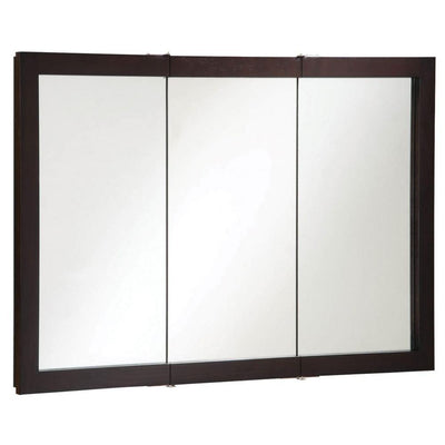 Ventura 48 in. W x 30 in. H x 6 in. D Framed Tri-View Surface-Mount Bathroom Medicine Cabinet in Espresso - Super Arbor