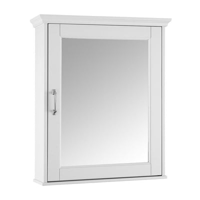 Ashburn 23 in. W x 28 in. H x 8 in. D Framed Surface-Mount Bathroom Medicine Cabinet in White - Super Arbor