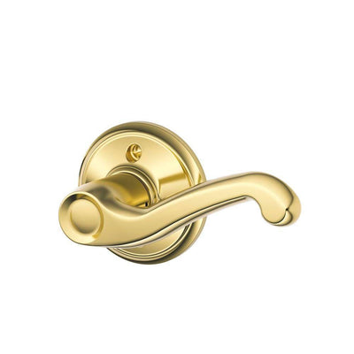 Flair Bright Brass Right Handed Dummy Door Lever - Super Arbor