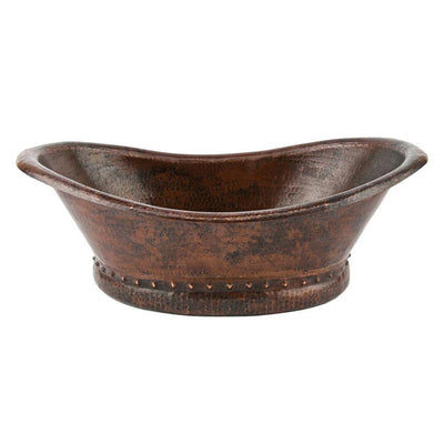 Premier Copper Products Bath Tub Hammered Copper Vessel Sink in Oil Rubbed Bronze - Super Arbor