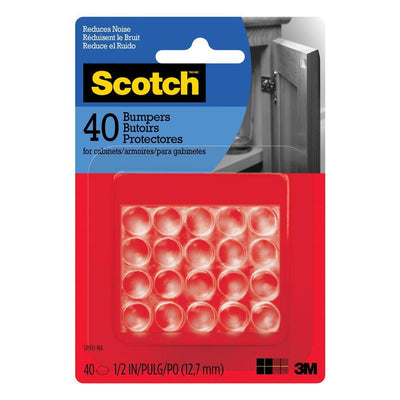 Scotch 1/2 in. Clear Round Self-Stick Rubber Bumpers (40-Pack) - Super Arbor