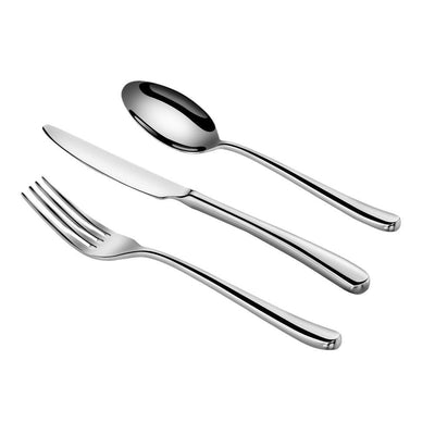 Rain II 36-Piece Forged 18/10 Stainless Steel Flatware Set Service for 12 - Super Arbor