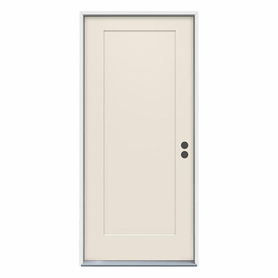 32 in. x 80 in. 1-Panel Craftsman Primed Steel Prehung Left-Hand Inswing Front Door - Super Arbor
