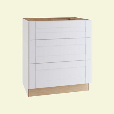 Vesper White Shaker Assembled Plywood 30 in. x 34.5 in. x 24 in. Base Drawer Kitchen Cabinet with Soft Close - Super Arbor