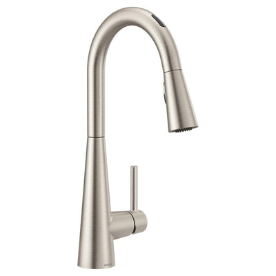 U by Moen Sleek Single-Handle Pull-Down Sprayer Smart Kitchen Faucet with Voice Control in Spot Resist Stainless