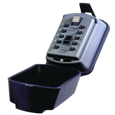 Auto Permanent Mount Box with Pushbutton Combination Lock, Titanium - Super Arbor