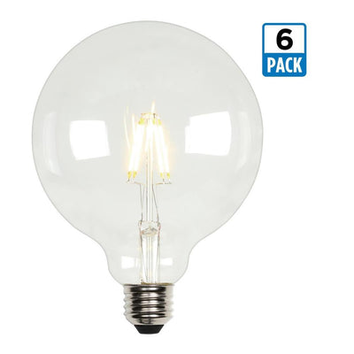 Westinghouse 60-Watt Equivalent G40 Dimmable Clear Filament LED Light Bulb Soft White Light (6-Pack) - Super Arbor