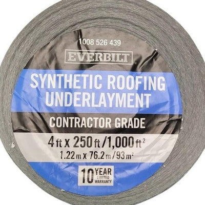 4 ft. x 250 ft. Synthetic Roofing Underlayment - Contractor Grade