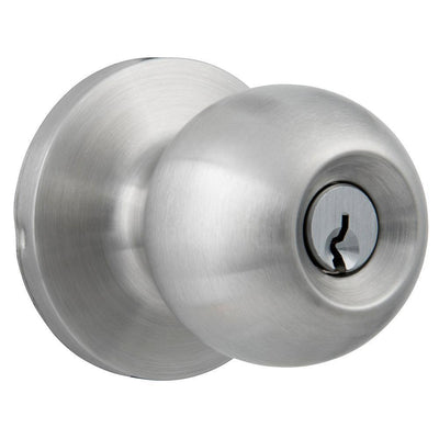 Commercial 2-1/8 in. Grade 2 Satin Chrome Keyed Entry Door Knob - Super Arbor