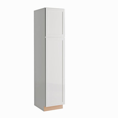 Courtland Shaker Assembled 18 in. x 84 in. x 24 in. Stock Pantry Kitchen Cabinet in Polar White Finish