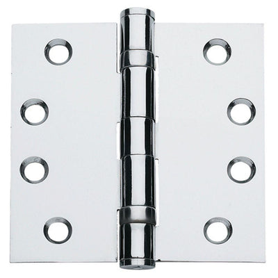 4.5 in. x 4.5 in. Bright Chrome Ball Bearing Non-Removable Pin Steel Hinge (Set of 3) - Super Arbor