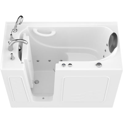 Safe Premier 52.75 in. x 60 in. x 26 in. Left Drain Walk-in Whirlpool Bathtub in White - Super Arbor