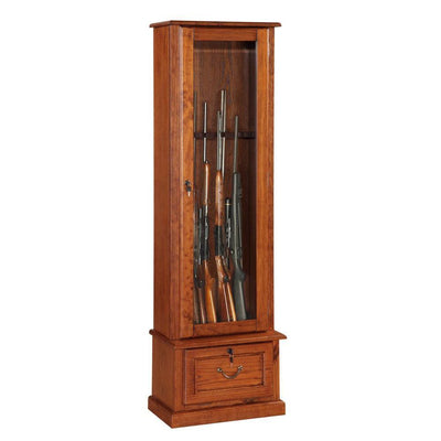 8 Gun Key Locking Gun Cabinet in Brown - Super Arbor