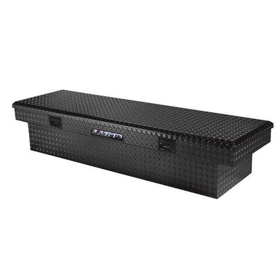 Lund 60 in Gloss Black Aluminum Full Size Crossbed Truck Tool Box with mounting hardware and keys included - Super Arbor