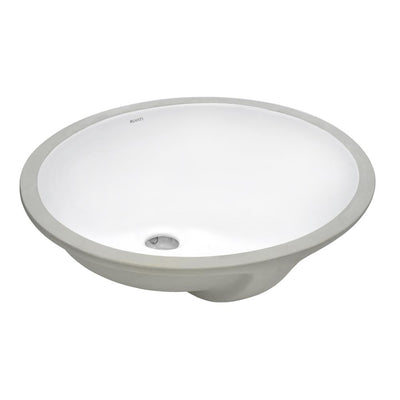 Ruvati 15 in. x 12 in. Oval Undermount Vanity Bathroom Porcelain Ceramic with Overflow in White - Super Arbor