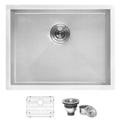 23 in. x 18 in. Single Bowl Undermount 16-Gauge Stainless Steel Laundry Utility Sink - Super Arbor