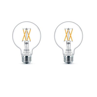 Philips Soft White G25 LED 40-Watt Equivalent Dimmable Smart Wi-Fi Wiz Connected Wireless Light Bulb (2-Pack) - Super Arbor