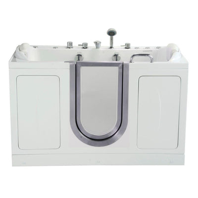 Companion Two Seat 5 ft. x 30 in. Acrylic Walk-In Dual (Air and Hydro) Massage Bathtub in White with Center Drain/Door - Super Arbor