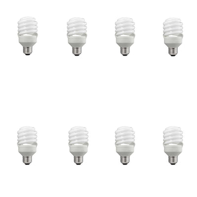 Philips 75-Watt Equivalent T2 Spiral CFL Soft White Light Bulb (8-Pack)