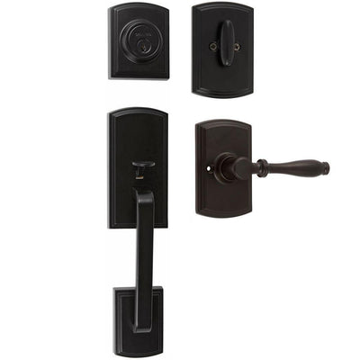 Italian Collection Visconti Single Cylinder Black Door Handleset with Sorado Interior - Super Arbor