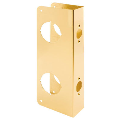1-3/4 in. x 10-7/8 in. Thick Solid Brass Lock and Door Reinforcer, 2-1/8 in. Double Bore, 2-3/8 in. Backset - Super Arbor