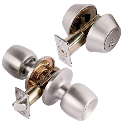 Double Cylinder Satin Nickel Combo Set - Super Arbor