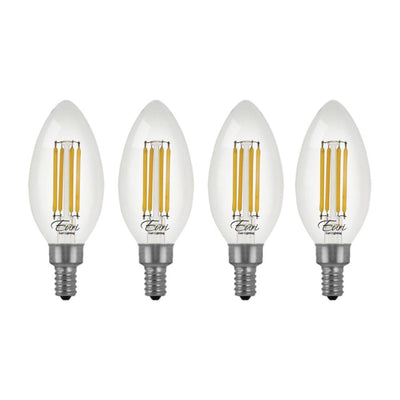 Euri Lighting 60 Watt Equivalent Cool White (5000K) B10 ENERGY STAR and Dimmable LED Light Bulb in Clear (4-Pack) - Super Arbor