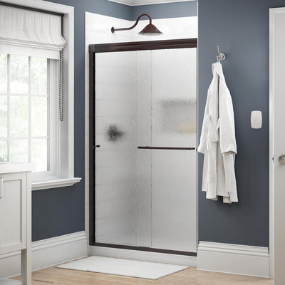 Simplicity 48 in. x 70 in. Semi-Frameless Traditional Sliding Shower Door in Chrome with Clear Glass - Super Arbor