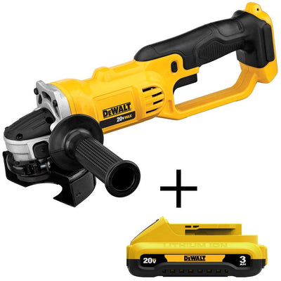 20-Volt MAX Lithium-Ion Cordless 4-1/2 in. Grinder with Bonus 3.0 Ah Compact Battery Pack