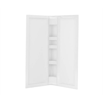 Acrylic 40 in. 40 in. x 76 in. 3-Piece Direct-to-Stud Corner Shower Surround Kit in White - Super Arbor