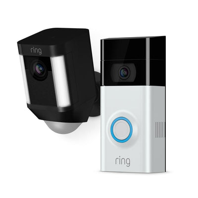 Wireless Video Doorbell 2 with Spotlight Cam Battery Black - Super Arbor