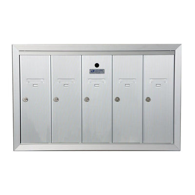 1250 Vertical Series 5-Compartment Aluminum Recess-Mount Mailbox - Super Arbor