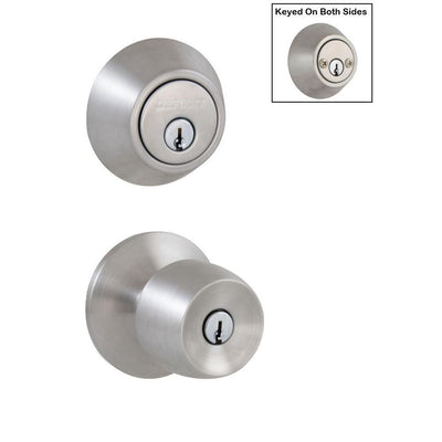 Brandywine Stainless Steel Entry Knob and Double Cylinder Deadbolt Combo Pack - Super Arbor