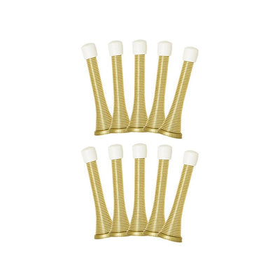 3-1/8 in. Polished Brass Spring Door Stop Value Pack (10 per Pack) - Super Arbor