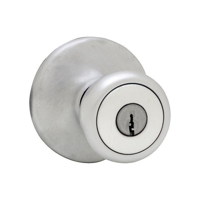 Tylo Satin Chrome Keyed Entry Door Knob - Super Arbor