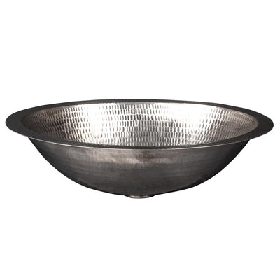Premier Copper Products Under Counter Oval Hammered Copper 17 in. Bathroom Sink in Nickel - Super Arbor