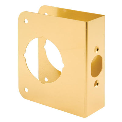 1-3/8 in. x 4-1/2 in. Thick Solid Brass Lock and Door Reinforcer, 2-1/8 in. Single Bore, 2-3/8 in. Backset - Super Arbor