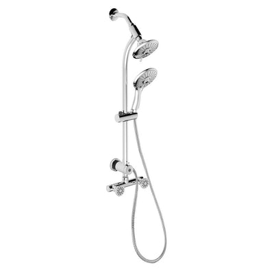 Belanger 2-Spray 8 in. Dual Shower Head and Handheld Shower Head with Body Jets in Polished Chrome - Super Arbor