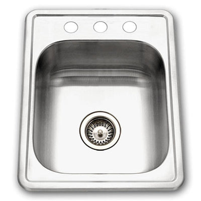 Hospitality Series Drop-In Stainless Steel 17 in. 3-Hole Bar/Prep Single Bowl Kitchen Sink - Super Arbor