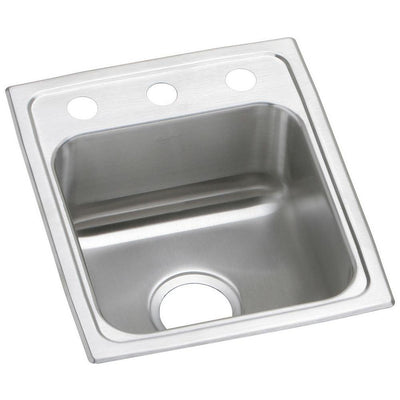 Pacemaker Drop-In Stainless Steel 15 in. 3-Hole Single Bowl Bar Sink - Super Arbor